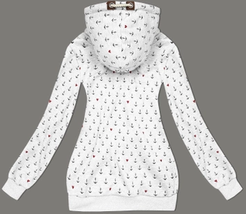 Wzorzysta bluza damska jasnoszara (2304)