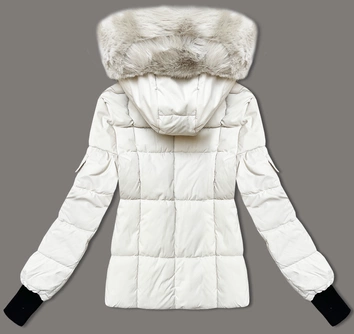 Zimowa kurtka damska z odpinanym kapturem S'west złamany biały (B8303-26)