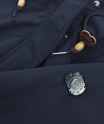 Wodoodporna parka damska na futerku granatowa (m-933)
