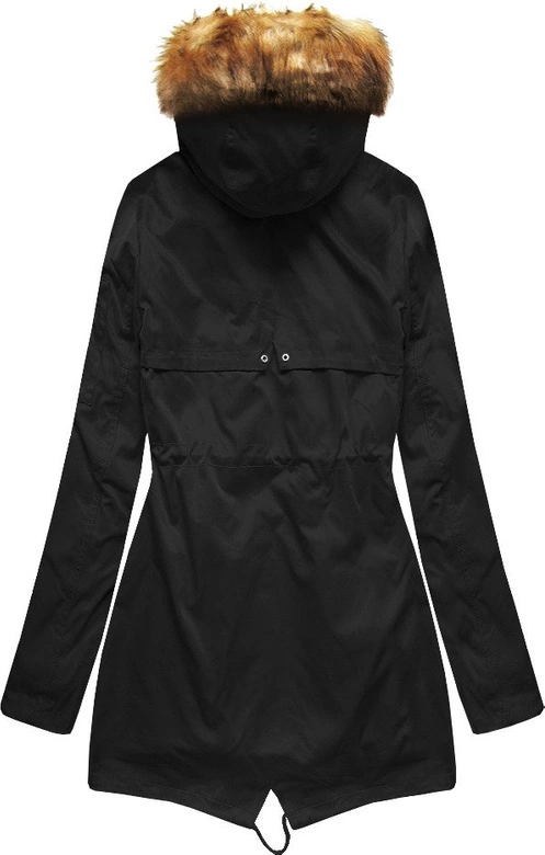 PARKA Z PODPINKĄ CZARNA (B2635)