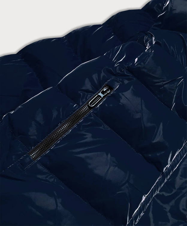 Damska kurtka pikowana granat/żółty (w807#)