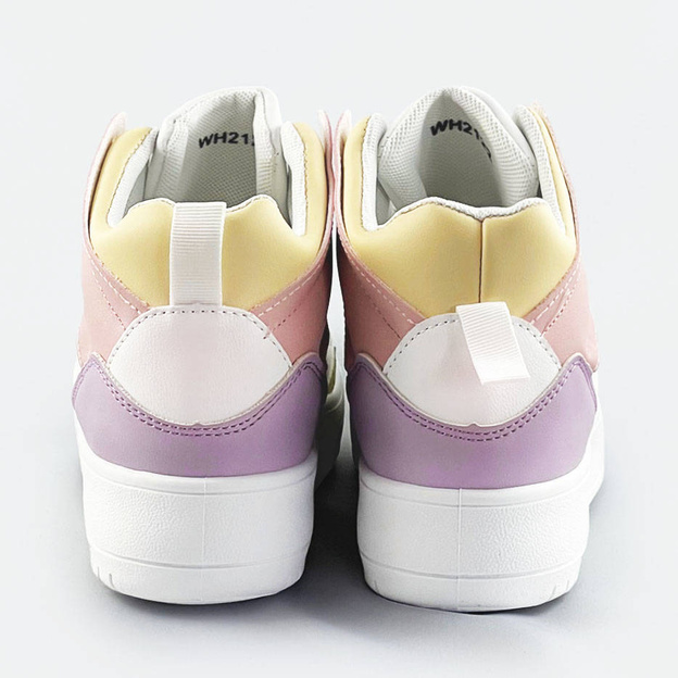 Damskie sneakersy za kostkę biało-pastelowe (wh2122)