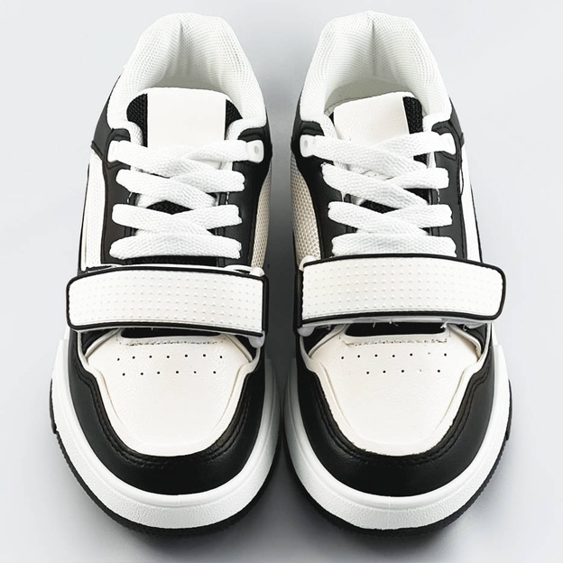 Damskie adidasy dwukolorowe czarno-białe (ad-585)
