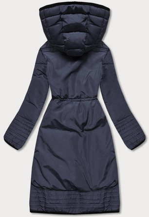 Taliowana kurtka zimowa damska granatowa (h-1071-02)