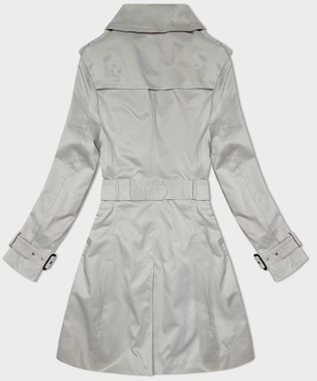 Klasyczny trencz do połowy uda jasny beż (1806#-12)