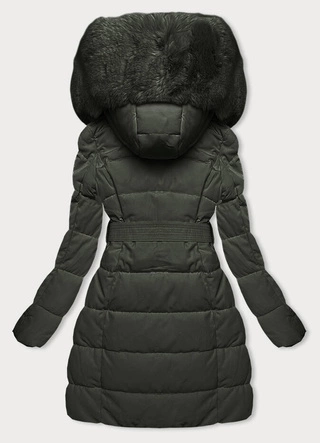 Zimowa kurtka damska z futrem army (2M-008)