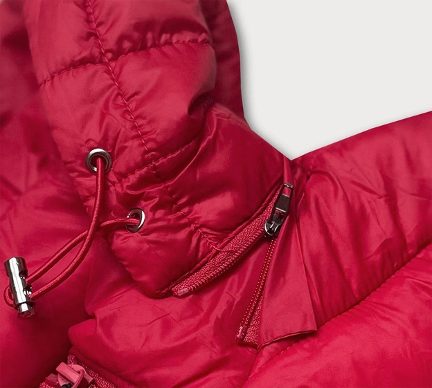 Przejściowa pikowana kurtka damska czerwona (23M9001-275)