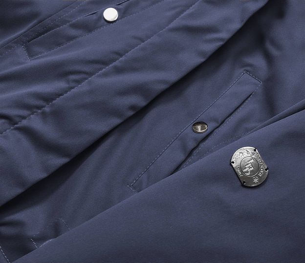 Parka zimowa damska granat-beż (m-21356)