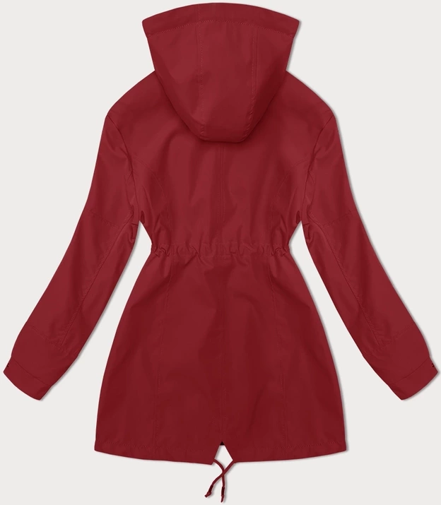 Cienka parka dwustronna damska czerwono-czarna (16M9081-270)