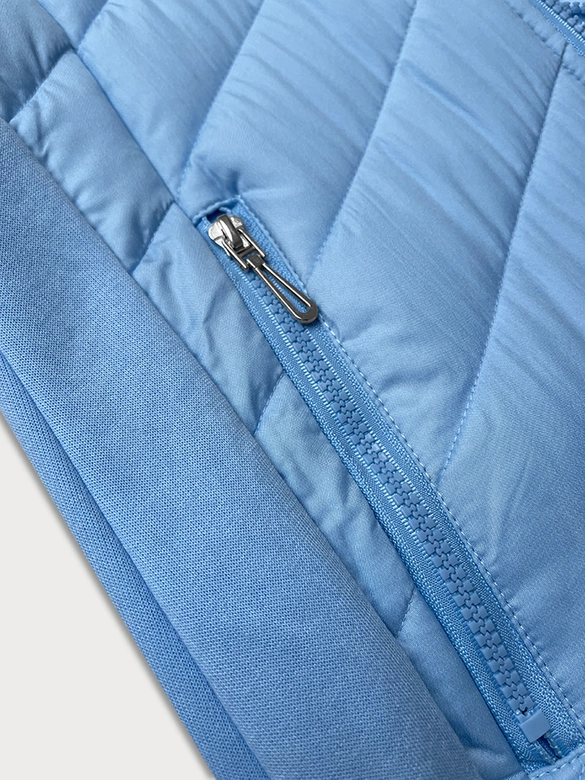 Długa bluza damska z kapturem LHD błękitna (AMG-163)