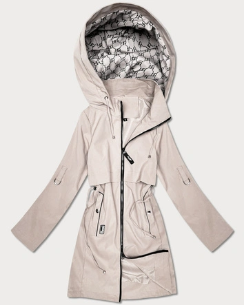 Prosta kurtka damska na podszewce Goodlookin jasny beżowy (KK60409-5#)