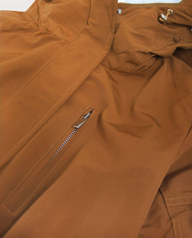 DAMSKA PARKA ZIMOWA KARMELOWA (W379)