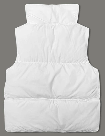 Puchowa kamizelka damska ze stójką biała (5M3150-281)