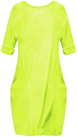 BAWEŁNIANA SUKIENKA OVERSIZE NEONOWA ŻÓŁTA (287ART)