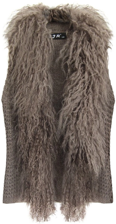 SWETERKOWA KAMIZELKA O GRUBYM SPLOCIE BRĄZOWA (1595)