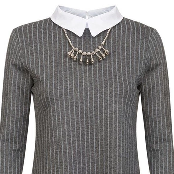 SUKIENKA Z KOŁNIERZEM I NASZYJNIKIEM GRAFITOWA (9339)