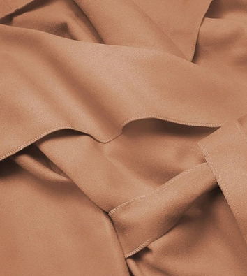 Minimalistyczny płaszcz damski camel (747ART)