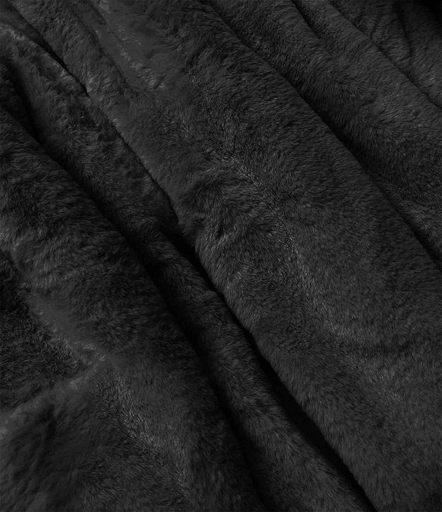 Ciepła kurtka zimowa damska dwustronna czarna (w610)