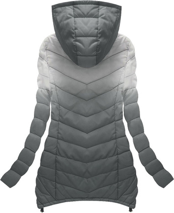 PIKOWANA KURTKA OMBRE BIAŁO-SZARA (W535)