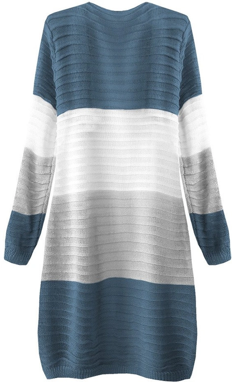 PRĄŻKOWANY KARDIGAN NIEBIESKO-BIAŁY (222ART)