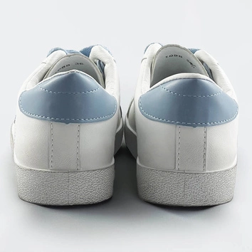 Damskie trampki z łączonych materiałów biało-niebieskie (1088)