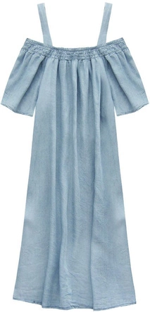 JEANSOWA SUKIENKA Z KIESZENIAMI JASNONIEBIESKA (6887)