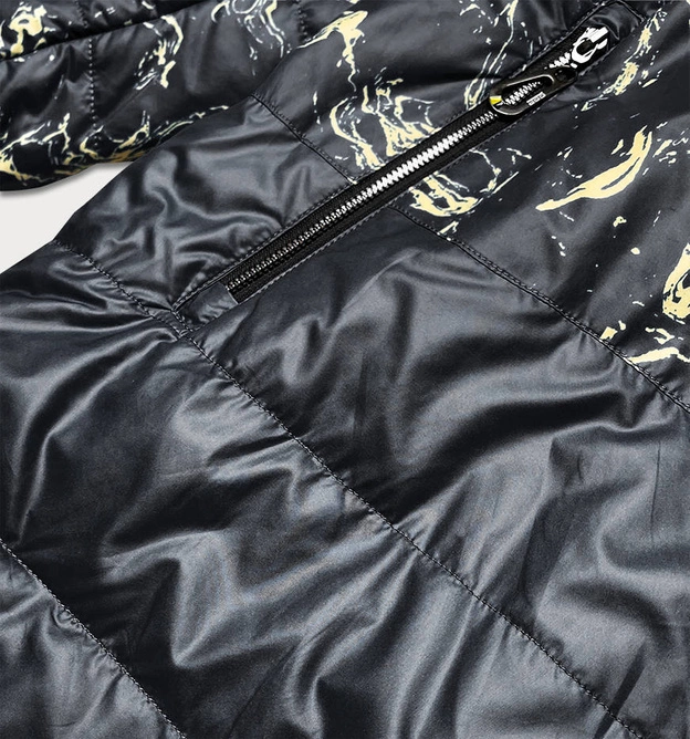 Damska kurtka z nadrukiem czarna (7769)