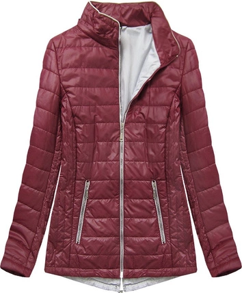 PIKOWANA KURTKA Z KAPTUREM BORDOWA (B2621)