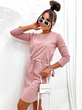 Sukienka z bawełny pudrowy róż (700)