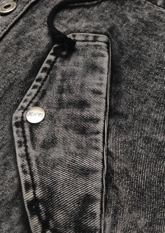 Jeansowa kurtka damska na guziki czarna (C187)