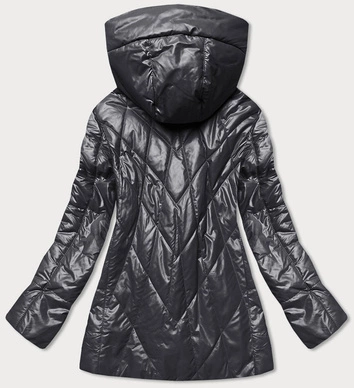 Damska kurtka z kapturem grafitowa (7726)