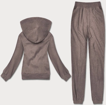 Polarowy dres damski brązowy (ZCH2212)