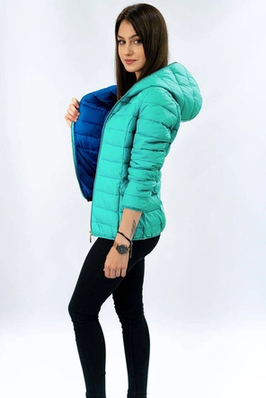 PIKOWANA KURTKA Z KAPTUREM MORSKA (7092)