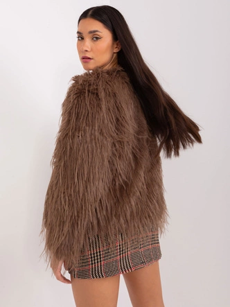 Kurtka futrzana na podszewce brązowa (2359)