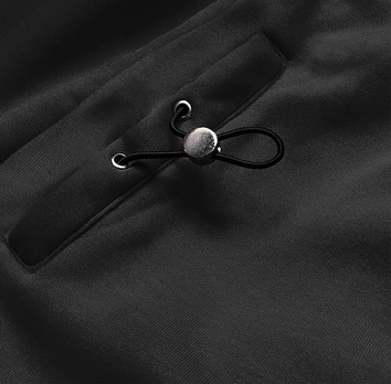 DŁUGA BLUZA DAMSKA Z KAPTUREM CZARNA (AMG-855)