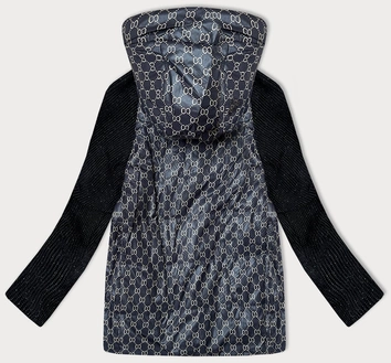 Oversizowa kurtka przejściowa z łączonych materiałów Vaston czarna (F-23729-2#)