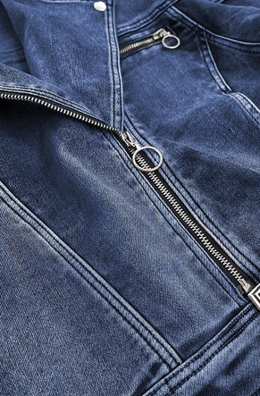 JEANSOWA DAMSKA KURTKA OVERSIZE GRANATOWA (5678K)