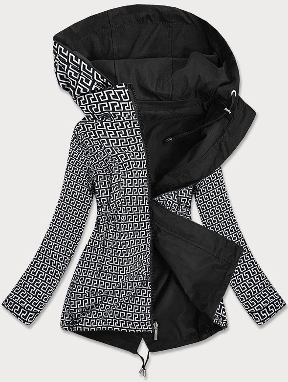 DWUSTRONNA KURTKA DAMSKA CZARNO-BIAŁA (W507BIG)