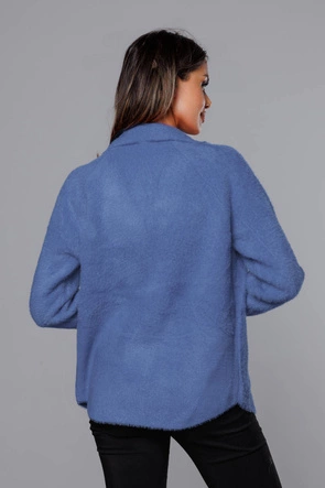 Krótka narzutka alpaka ciemna niebieska (CJ65)