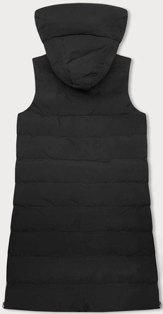 Długa puchowa kamizelka damska czarna (5M3157-392)