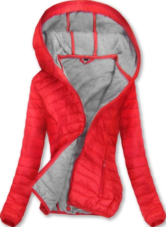 PIKOWANA KURTKA Z KAPTUREM CZERWONA (XB7113X)