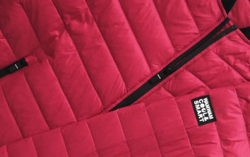 PIKOWANA KURTKA Z PUCHEM NATURALNYM CZERWONA (5021)