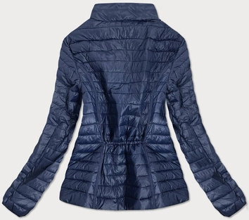 Pikowana kurtka damska ze stójką granatowa (7611)