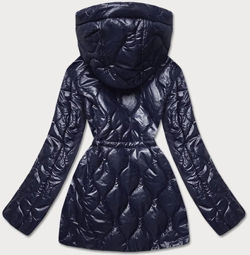Kurtka damska z ozdobną podszewką granatowa (bh2182)