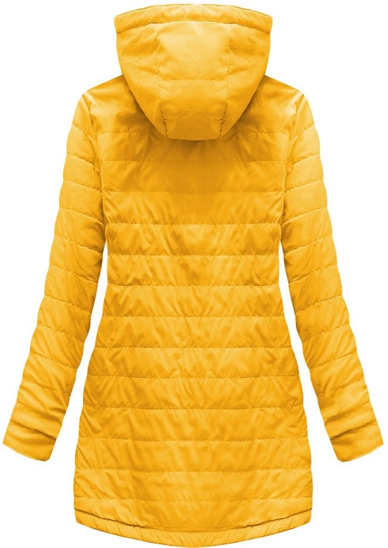 DWUSTRONNA PARKA Z KAPTUREM CZARNO-MUSZTARDOWA (W0232)