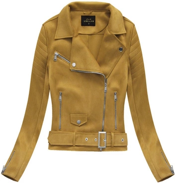 ZAMSZOWA RAMONESKA Z KLAMRĄ MUSZTARDOWA (6002)