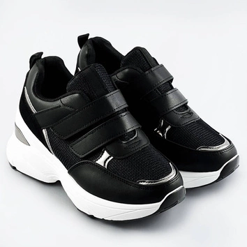 SPORTOWE BUTY DAMSKIE NA RZEPY CZARNE (CUD-63)