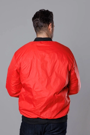 Męska kurtka bomberka z pikowaną podszewką czerwona (AK95-5)