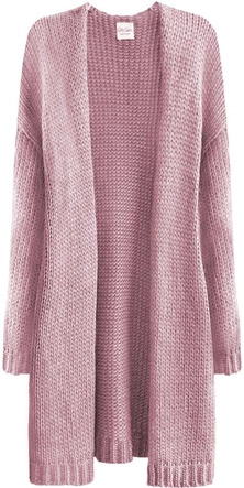CIEPŁY SWETER OVERSIZE PUDROWY RÓŻ (559ART)