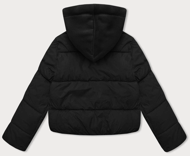 Krótka zimowa kurtka damska z dresowym kapturem J Style czarna (16M9187-392)